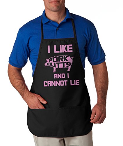 Crazy Dog T-Shirts BBQ Apron I Like Pork Butts Design