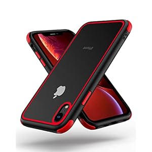 Mobnano Ultra Hybrid iPhone XR Hoesje Transparente beschermend Hoesje Bumper schokbestendig robuust hybride stijlvol Siliconen slank slim duidelijk hard Case – Zwart/Rood