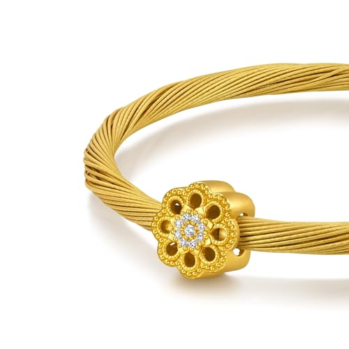 Image of CHOW SANG SANG 999 Gold Charme Diamond Mandala Charm Bracelet for Women 17cm 95911C