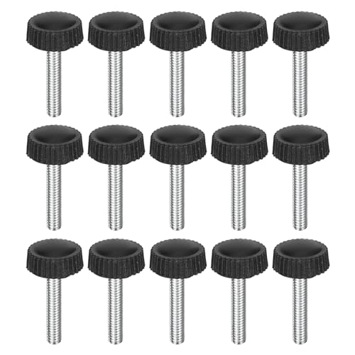 Vis moletées M4-0,7 x 20 mm noires avec boutons de serrage en plastique pour retrait rapide Lot de 40