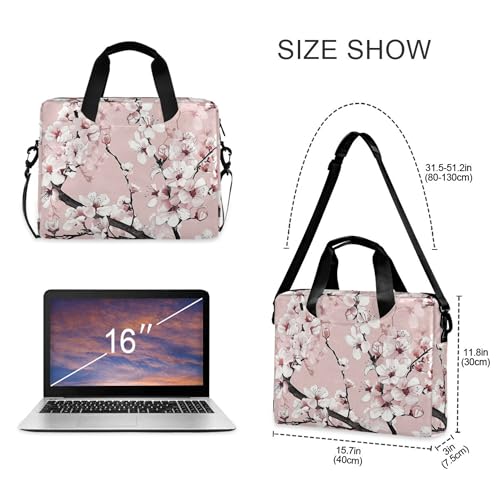 Maletín para portátil ALAZA con diseño floral blanco miniatura 4