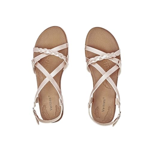Image of Veittes Women's Casual Ankle Strappy Flat Slide Sandals