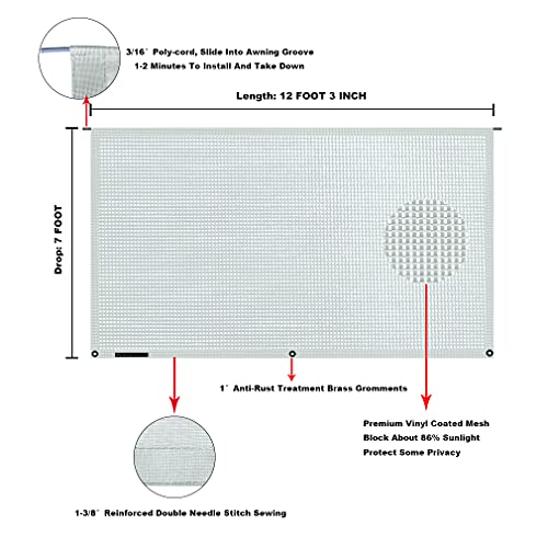 Image of RV Awning Mesh Sun Shade Screen for Motorhome Camper Trailer Sunshade