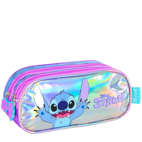Estojo Triplo, Luxcel, Stitch, Roxo