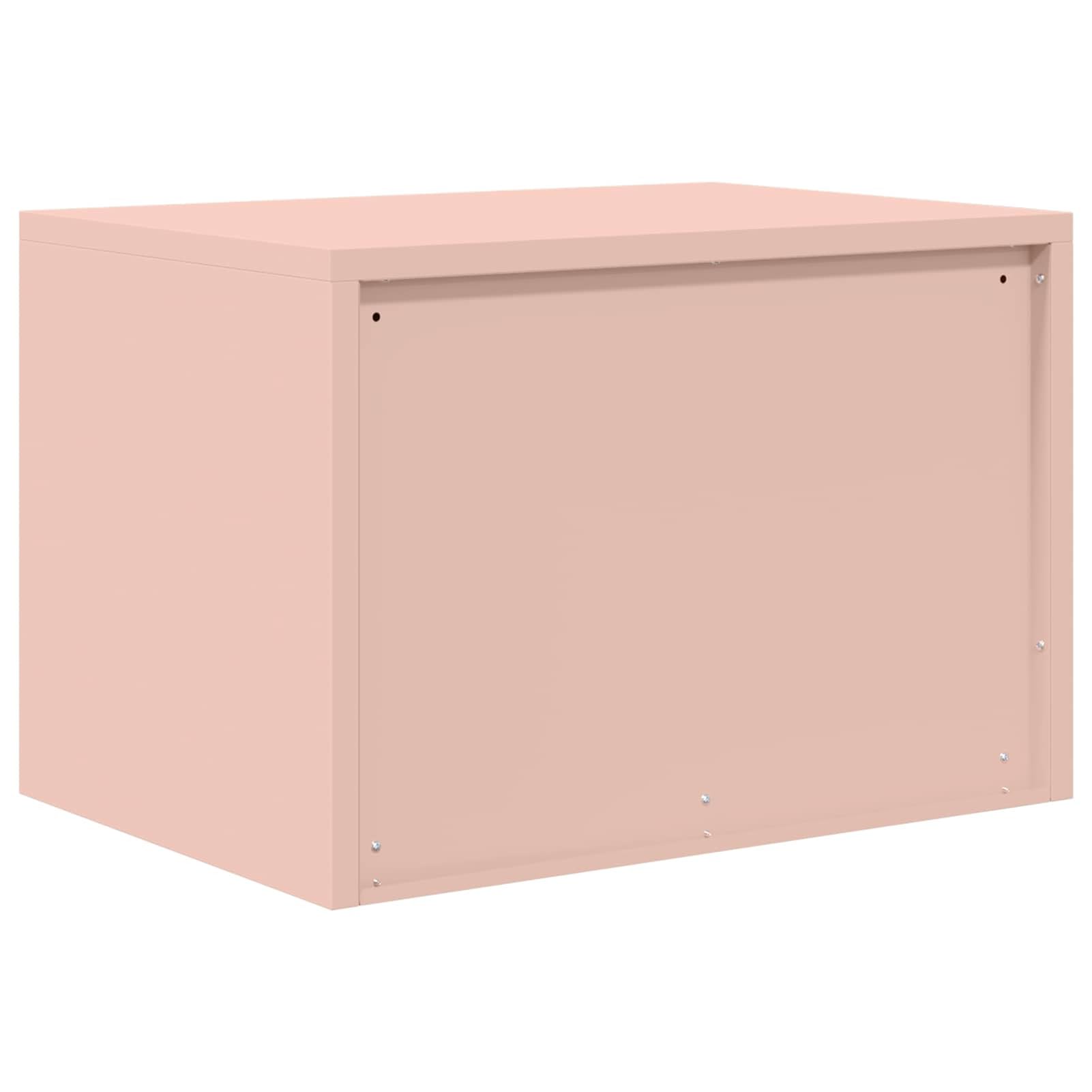 Aufbewahrungsschrank Rosa aus pulverbeschichtetem Stahl 60x40x40 cm mit korrosionsbeständiger Oberfläche für Büroorganisation