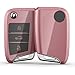 kwmobile Carcasa para Mando Compatible con VW Golf 7 MK7 Llave de Coche de 3 Botones - Funda para Llaves de Coche con Botones de TPU - Rosa Oro Brillante