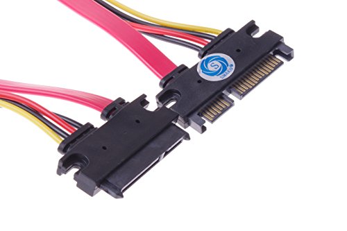image for SMAKN(TM) 22-pin (7+15) Sata Male to Female Data and Power Combo Exten