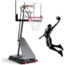 IGL Portable Basketball Hoop Outdoor, 40/44/48 Inch PC Backboard, 5.510 FT Height Adjustable Basketball Goal System, Stable Angled Pole, Fillable Base with Wheels for Kids, Youth & Family