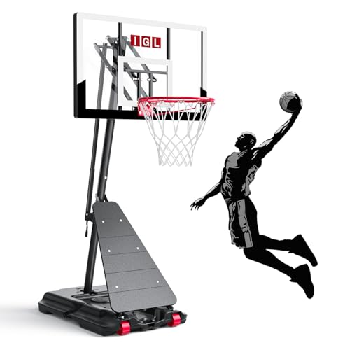 Image of IGL Portable Basketball Hoop Outdoor, 10 FT Height Adjustable Basketball Goal