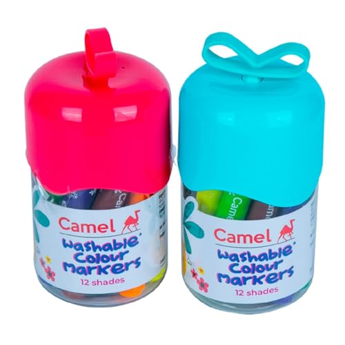 Image of Camel Washable Colour Markers - 10 Bright Shades - Pack of 1 | Non-Toxic, Easy-to-Wash Markers for Kids, School & Art Projects