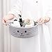 HiChen Small Woven Rope Storage Basket, Cute Cat Toy Basket for Living Room, Baby Baskets for Nursery, Gift Baskets Empty for Baby Shower, Grey, 9.8 x 4 inches