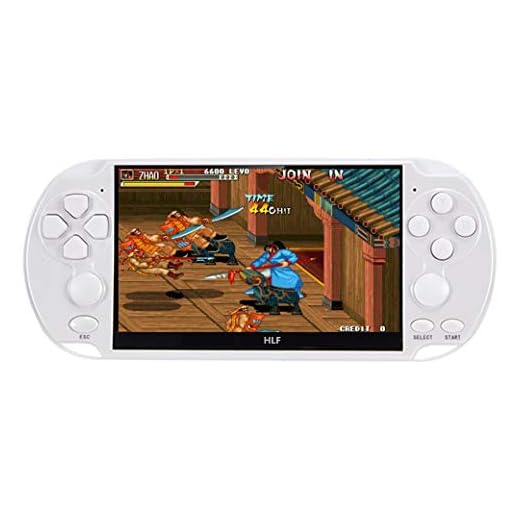 5.1 inch Multi-Function Retro Game Console Handheld Game Console 7700 Games Support Arcade/CPS/fc/SFC/gba/gbc/gb/sega Emulator Games can be archived with Rechargeable Lithium Battery (White)