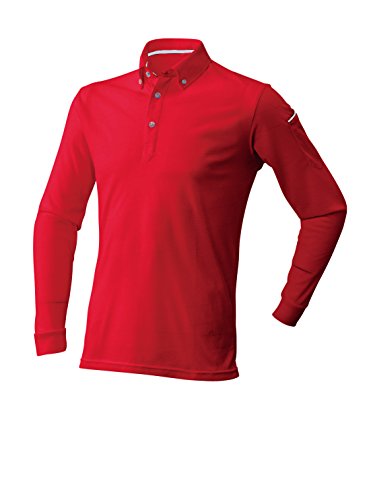 アタックベース 制電 長袖ポロシャツ(春夏用) 600-15 10 レッド L