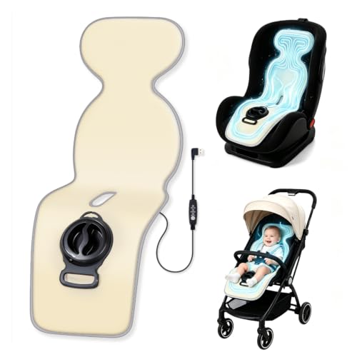 Baby Stroller Cooling Pad with 5 Ice Packs, Portable Ice Water Circulation Car Seat Cooling Pad, USB Powered, Fits Strollers, Car Seat, High Chair, Bassinet - Summer Outdoor Essential