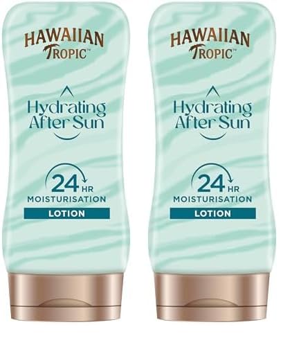 Hawaiian Tropic After Sun Air Soft - Loción Hidratante Ultra Ligera para Después de la Exposición al Sol, Fragancia de Coco y Papaya - Formato: 180 ml (Paquete de 2)