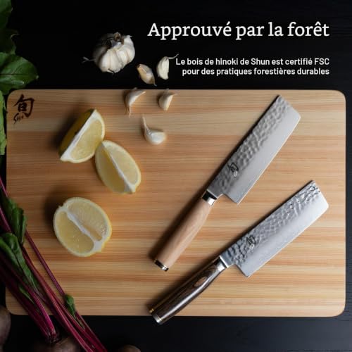 KAI Shun Planche à Découper Hinoki, taille M - cyprès japonais - dimensions 40,5 x 27,5 x 1,35 cm planche à découper planche en bois pour découper, Marron – vue 6