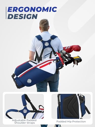 Sturdum 7 Way Golf Stand Bag, Lightweight Golf Bags for Men Women with Full-Length Dividers, Ergonomic Design, Weather-Resistant, Multi Pockets - Thumbnail 4