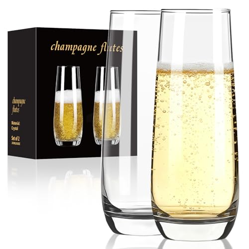 Ocean Ice 9oz Stemless Champagne Flutes Set of 2