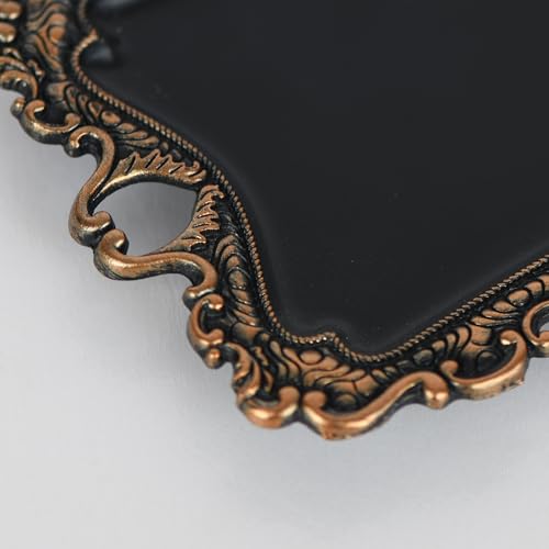 Image of Funly mee Antique Trinket Dish Vintage Jewelry Tray, Ring Holder (Black & Gold, S)