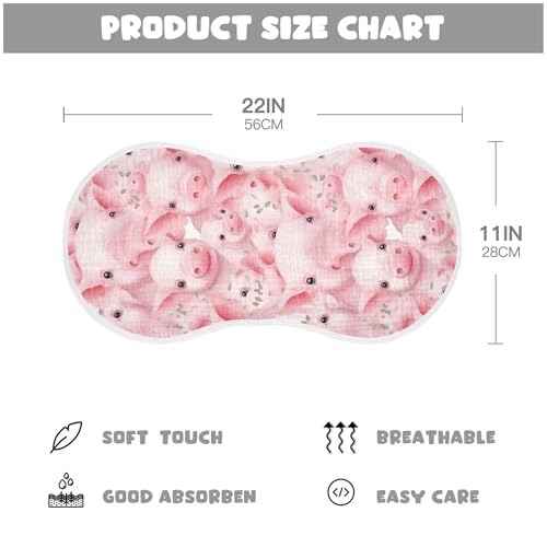 xigua Cute Pig Baby Burp Cloths for Newborn Boys and Girls 2 Pack, Soft & Absorbent Cotton Baby Burp Cloth, Baby Washcloths, Newborn Towel, Burp Rags4