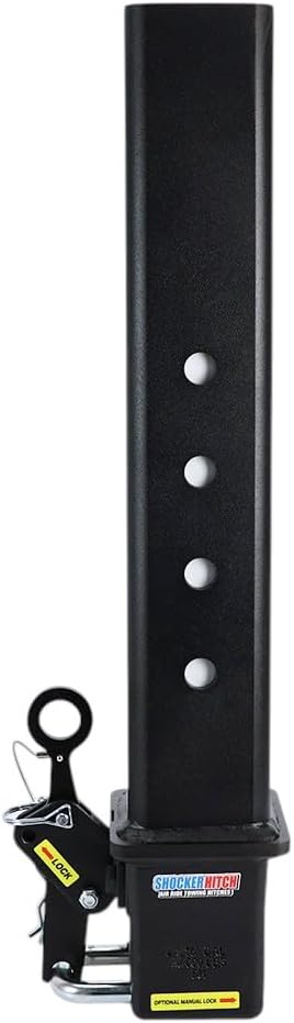 Shocker Shift Lock® Replacement Gooseneck Stem & Coupler for 2-5/16" Ball - Square 4" & 3-15/16" Stem - Black - 30,000 lbs - Adjustable