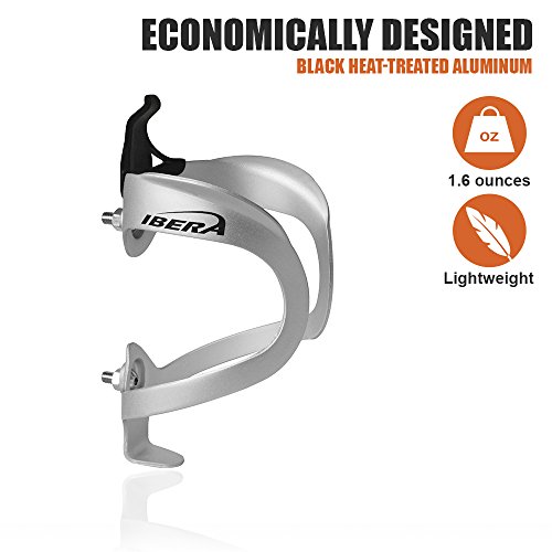 Ibera Bicycle Lightweight Aluminum Water Bottle Cage, Silver - Thumbnail 4