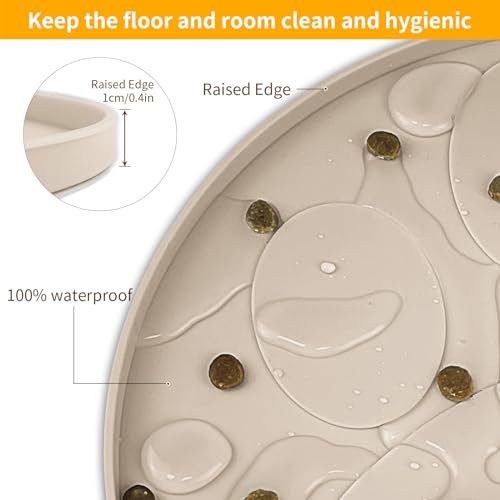 Ptlom Pacote com 2 Tapetes Antiderrapantes para Comida E Água, Tapetes para Comida E Água para Anima