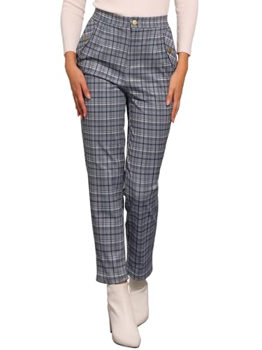 Pantalon vintage tartan à carreaux coupe rétro fluide pour une allure chic et intemporelle L