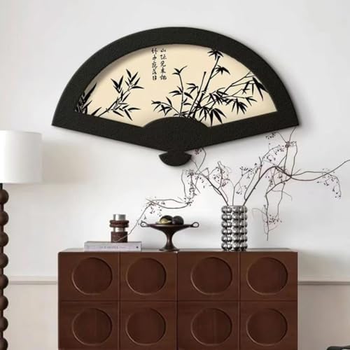 JOMBOTIK Wall Art Decor, Ancient Chinese Paintings, Fan Shape Vintage