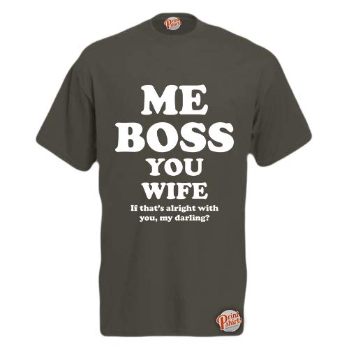 Brook Hi Vis Uk Men's Graphite Me Boss You Wife! Funny T-Shirt Medium