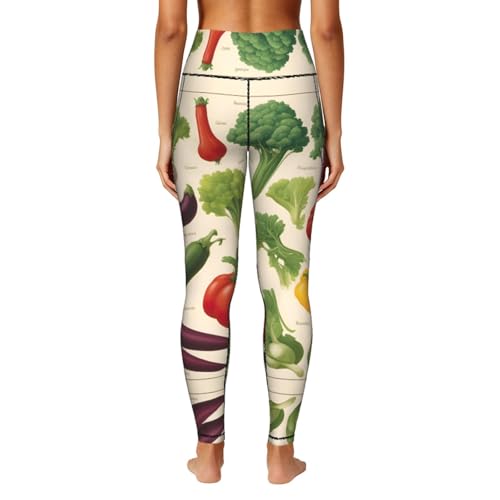 Leggings con estampado de verduras para mujer y conjuntos de fitness con bolsillos 4