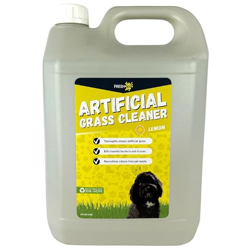 FRESH 365 Lemon Artificial Grass Cleaner 5 Litres - Dog Safe, Pet Disinfectant, Urine and Waste Cleaner, Turf & Lawn Deodoriser (1)