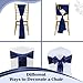 MDS Satin Chair Sashes, 50 Pack, 7”x108” Each, Decorative Chair Bows Ribbon Tie Backs for Wedding Party, Holiday Dinner, Birthday, Reception, Banquet, Hotel & Event Decoration - Navy Blue