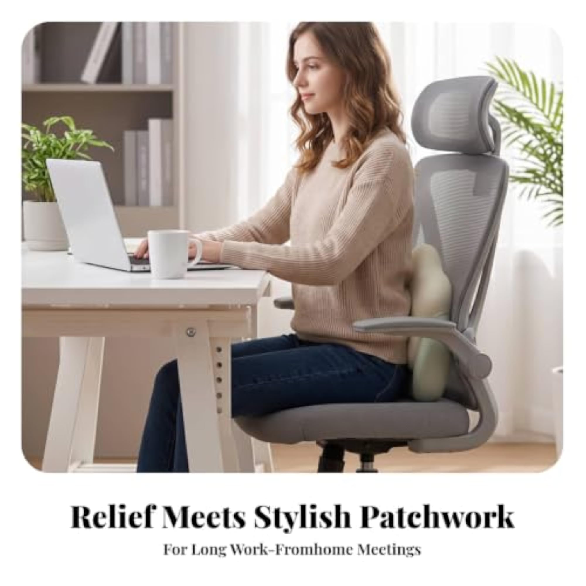 Ergonomic Memory Support Pillow, Breathable Back Cushion