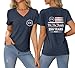 250 Years America Anniversary Shirt Women 250th Birthday V Neck T-Shirt American Flag Graphic Tees 2026 July 4th Tops