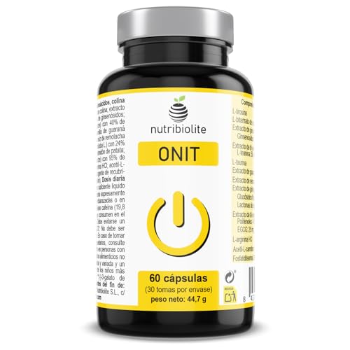 Nootrópico Potente Natural - Memoria, Concentración, Agilida Mental - Ginseng, Ginkgo, Colina, Tirosina, Taurina, Té verde, Guaraná, ALCAR, Teanina, Arginina, Fosfatidilserina | ONIT Nutribiolite