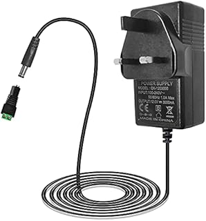 Zaby 12V 3A Power Supply, AC 100-240V to DC 12V Power Supply Plug, Low Votalage LED Adaptor for LED Lights CCTV Camera, 36W UK Plug with 1.1M Cable 5.5mm x 2.1mm Jack