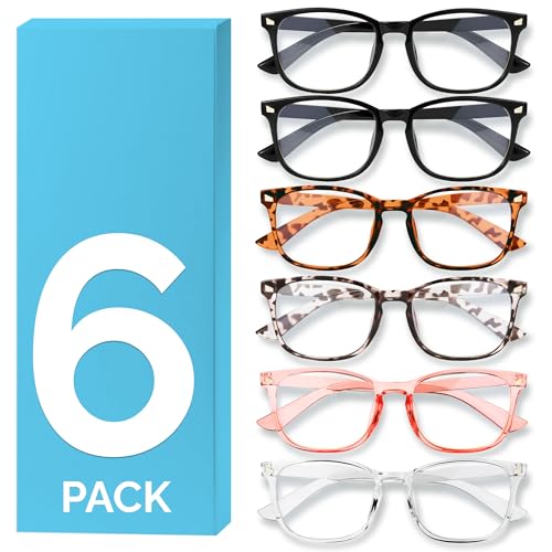 MIGSIR Blue Light Blocking Glasses (Clear Lens, 6-Pack)