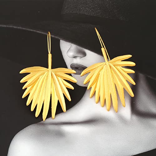 Palm Leaf Earrings For Women, Cute Coconut Tree Leaf Earrings For Girls, Tropical Palm Tree Leaf Dangle Earrings Hypoallergenic, Gold Leaf Statement Drop Earrings, Beach Leaf Bohemian Earrings Studs, Tree Leaf Plant Jewelry Gifts Funny Earrings #TOP2