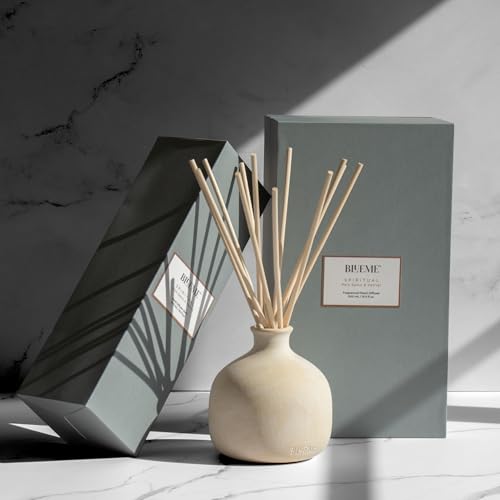 BLUEME-Bundle-Spiritual-Palo-Santo-Vetiver-1691-Fl-Oz-Wellness-Diffuser-Oil-Refill-Contains-Essential-Oil-Sustainable-Hand-Finished-Premium-Luxury-Ceramic-Natural-Rattan-Reeds BLUEME Bundle Spiritual Palo Santo Vetiver 1691 Fl Oz Wellness Diffuser Oil Refill Contains Essential Oil Sustainable Hand Finished Premium Luxury Ceramic Natural Rattan Reeds