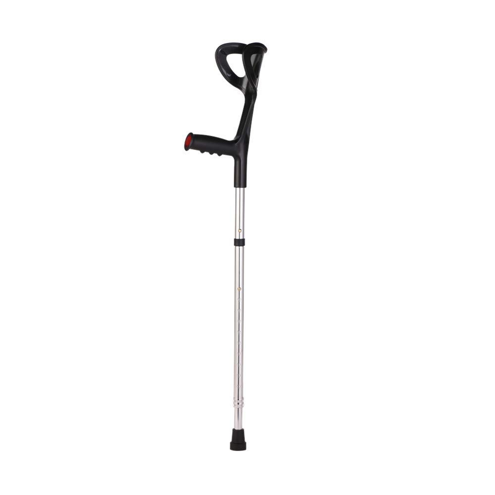 Lightweight Foldable Forearm Crutch, Aluminum Walking Stick,Height Adjustable, Ergonomic Handle with Comfortable Grip 2ZG-02BM (Silver)