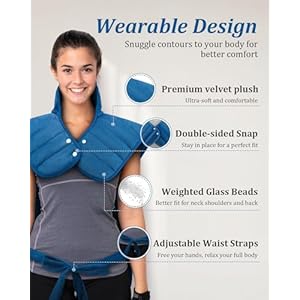 Heating Pad for Neck and Shoulders and Back, Birthday Gifts for Women Men Mom Dad Her Him Wife, Heating Pad for Back Pain Relief, Electric Heat Pad, 6 Heat Settings 4 Timers Auto-Off, 22" x 37" Blue Heating Pad for Neck and Shoulders and Back Birthday Gifts for Women Men Mom Dad Her Him Wife Heating Pad for Back Pain Relief Electric Heat Pad 6 Heat Settings 4 Timers Auto Off 22 x 37 Blue