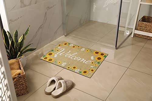 Pinepal Sunflower Welcome Door Mat Outdoor Doormat Sunflowers Decoration Entrance Floor Mat Non Slip Washable Front Door Mats, Decor For Home Indoor Outdoor Holiday Bathroom Kitchen,29 X 17 Inches #TOP7