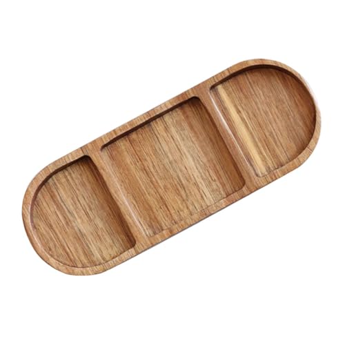 Plato Ovalado Retro de Madera para Sushi y Salsa miniatura 1
