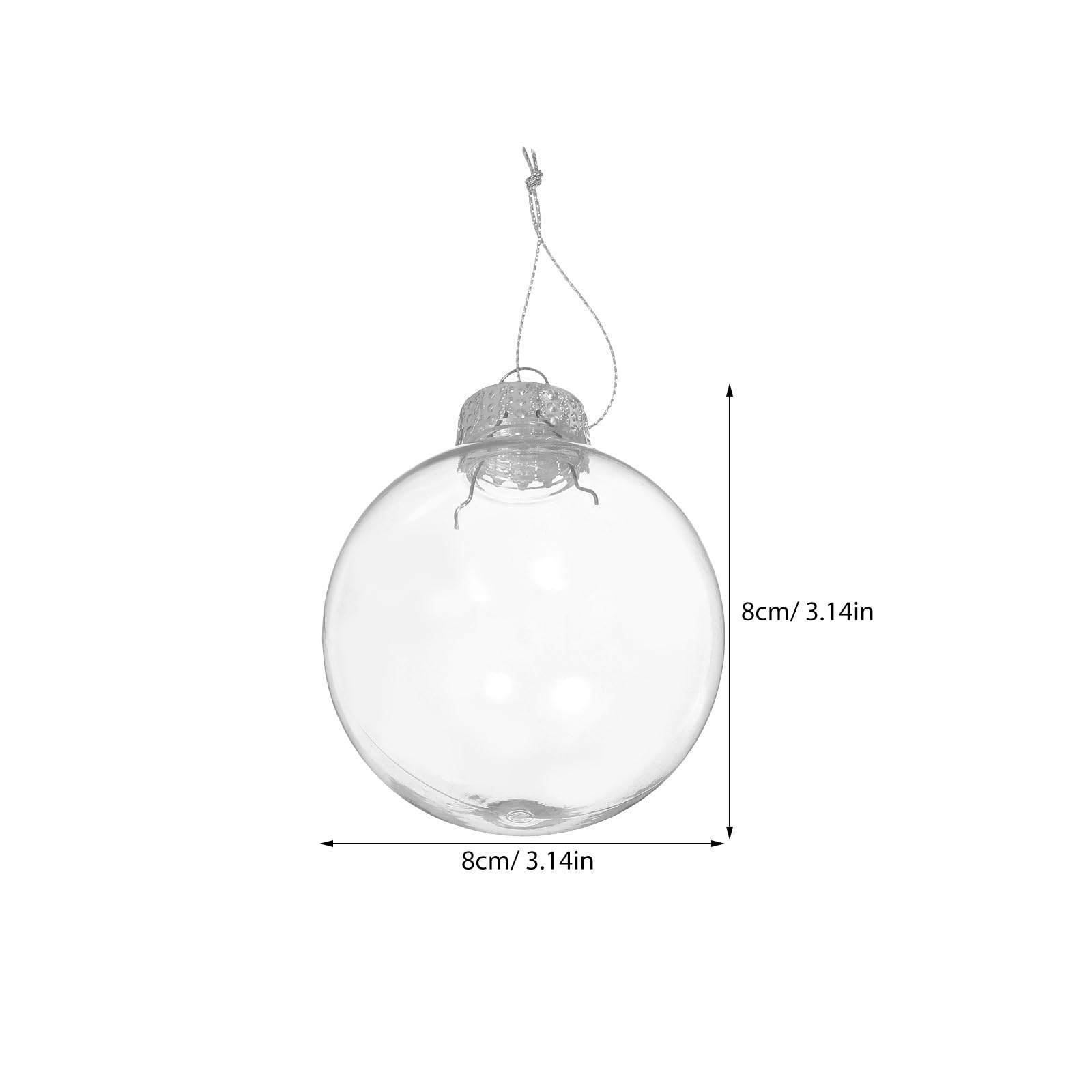 BESPORTBLE 10 Unidades Bolas Colgantes de Navidad de Plástico Transparentes para Árbol, Decoración Creativa y Sencilla Adecuado para Festivales y Ambiente Festivo