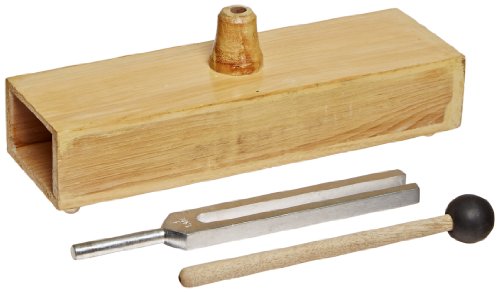 United Scientific TFRB341 Wooden Resonance Box Unit, Includes Tuning Fork and Mallet, 341.3Hz Frequency, F' Scale