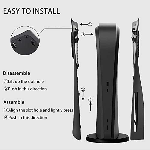 PS5 Faceplates with Cooling Vents Hard Shockproof Face Plate Cover for Playstation 5 Disc Edition DOBEWINGDELOU Console Replacement Plates Side Shell Accessories ABS Case Anti-Scratch Dustproof Black