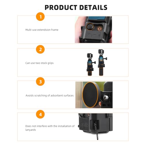 BRDRC Pocket 3 4 Magnetic Mount, For Xtra Muse Magnet Bracket Expansion Adapter Holder with Cold Shoe on Car, Railings, Refrigerators for DJI Osmo Pocket 3 4 Creator Combo Xtra Muse Handle Accessories by BRDRC - Used condition - Image 7