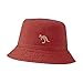 Bucket Hat for Men Women Kangaroo Animal Embroidered Washed Cotton Unisex Bucket Hats (Red,7 1/2)