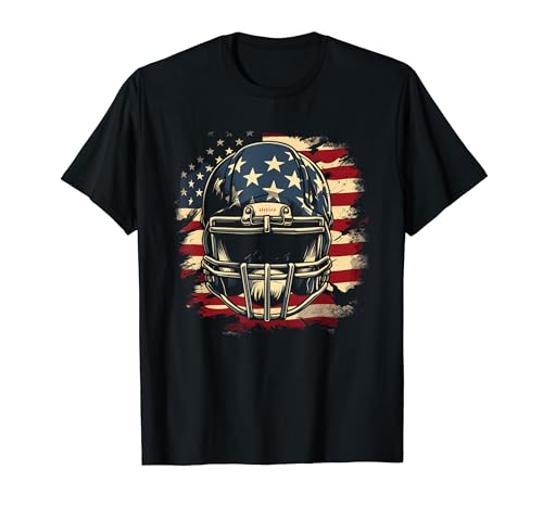 Football Retro Vintage Patriotic American Flag Maglietta